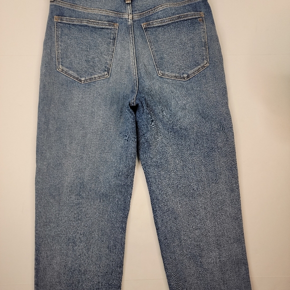 Madewell Sz 29 Slim Wide Leg Crop Jeans High Rise Fray High Rise - Picture 7 of 9
